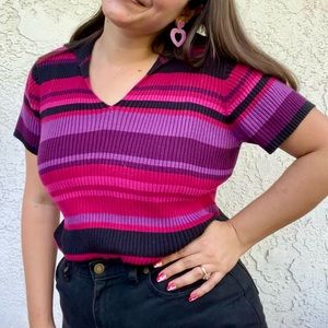 Pink and Purple Knit Polo | St. John’s Bay